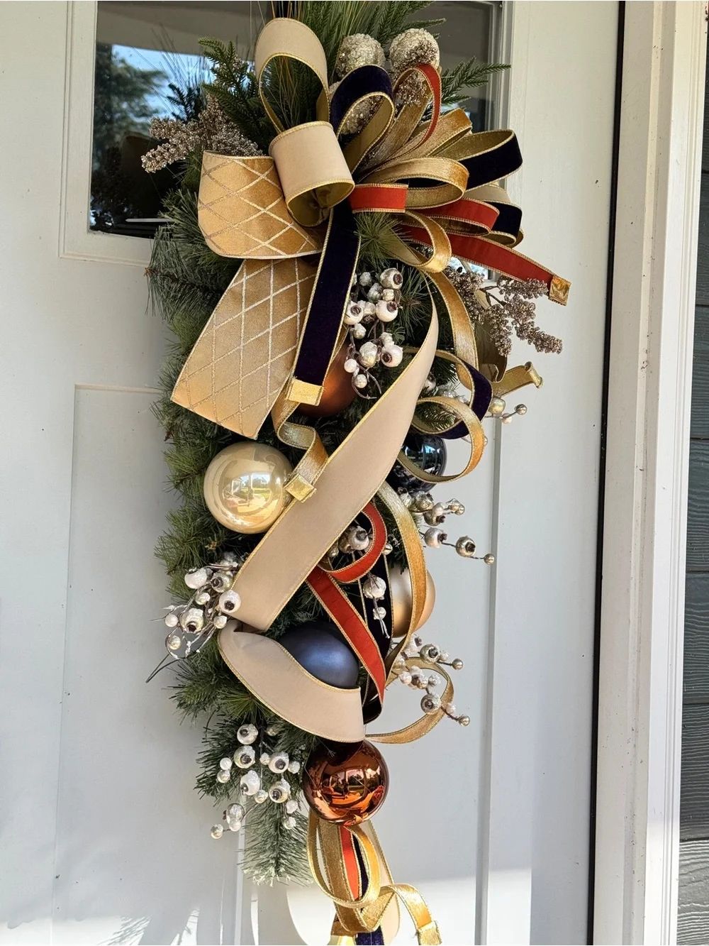 Large Elegant Cashmere Pine Teardrop Wreath